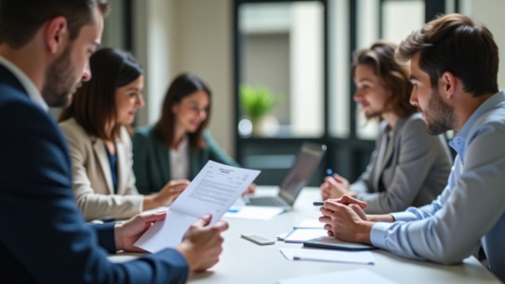 Expat professionals reviewing housing documents and lease agreements during consultation
