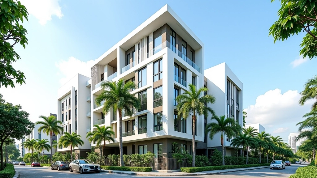 Modern apartment building in Holland Village, Singapore's desirable expat neighbourhood