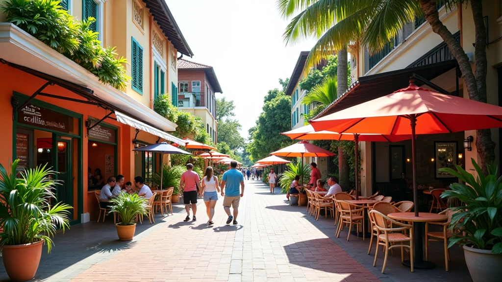 Holland Village street with cafes and shops